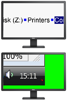Monitors showing 2 features: line view and margin release